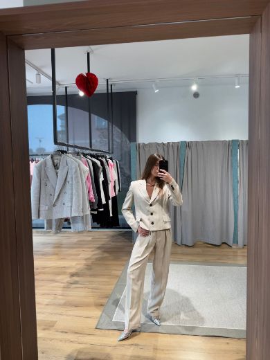 Immagine di PANTALONE FIL DI LUREX BEIGE