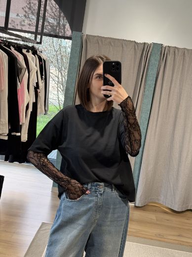 Immagine di T-SHIRT MANICA PIZZO