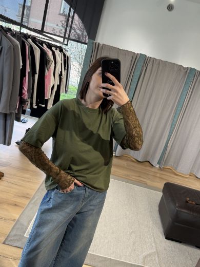 Immagine di T-SHIRT MANICA PIZZO