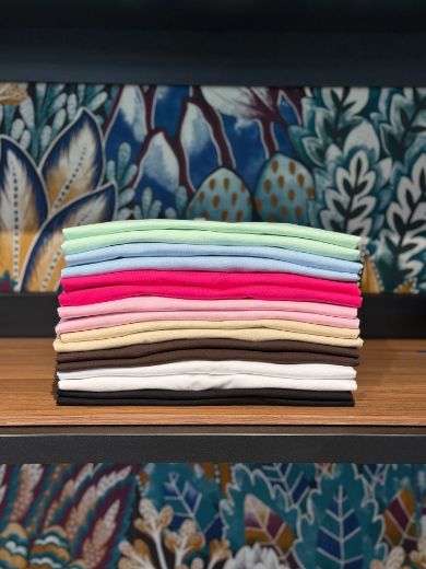 Immagine di T-SHIRT RIA COTONE ORGANICO - Disponibile in BEIGE, BIANCO, ROSA, VERDE, AZZURRO, MARRONE, FUCSIA, NERO, BLU, VERDE BOSCO, VERDE MILITARE, BORDEAUX, GIALLO, ROSSO