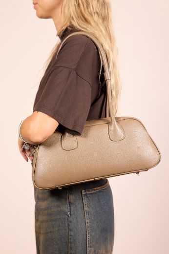 Immagine di BORSA BOWLING - Disponibile in BORDEAUX, TAUPE, MARRONE, GRIGIO, NERO
