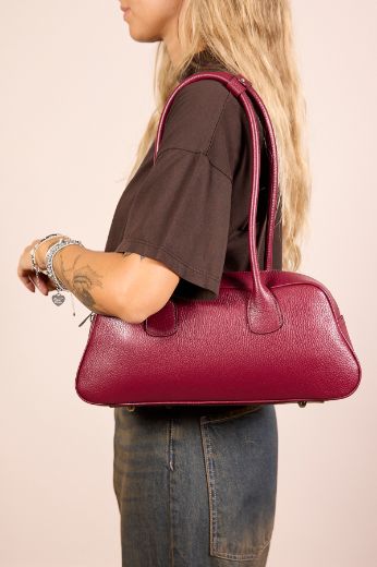 Immagine di BORSA BOWLING - Disponibile in BORDEAUX, TAUPE, MARRONE, GRIGIO, NERO