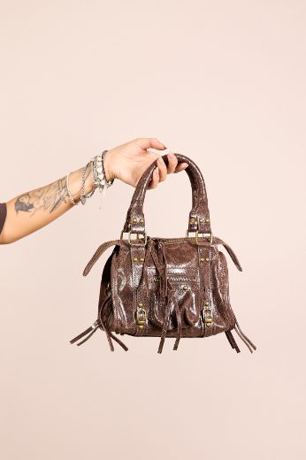 Immagine di BORSA IN PELLE CITY BAG MINI - Disponibile in BLU JEANS, BLU ELETTRICO, BLU SCURO, MARRONE, NERO, FUCSIA, AZZURRO, VERDE, GRIGIO, BORDEAUX, TAUPE, CUOIO, BLU NOTTE, VERDE BOTTIGLIA