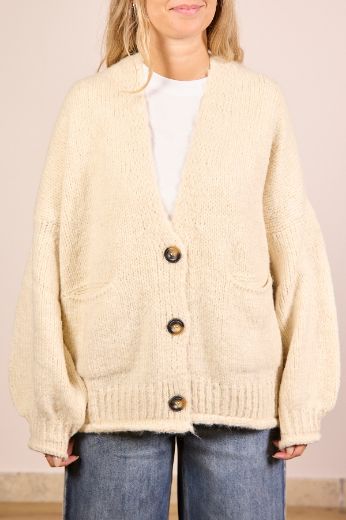 Immagine di CARDIGAN 3 BOTTONI - Disponibile in PANNA, MARRONE, BORDEAUX, NERO, GRIGIO, VERDE MILITARE, OLIO, FANGO, ANTRACITE