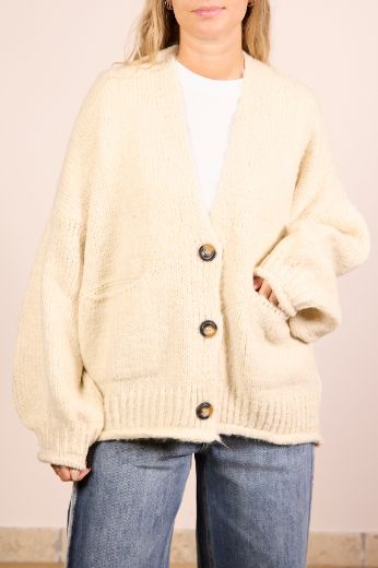 Immagine di CARDIGAN 3 BOTTONI - Disponibile in PANNA, MARRONE, BORDEAUX, NERO, GRIGIO, VERDE MILITARE, OLIO, FANGO