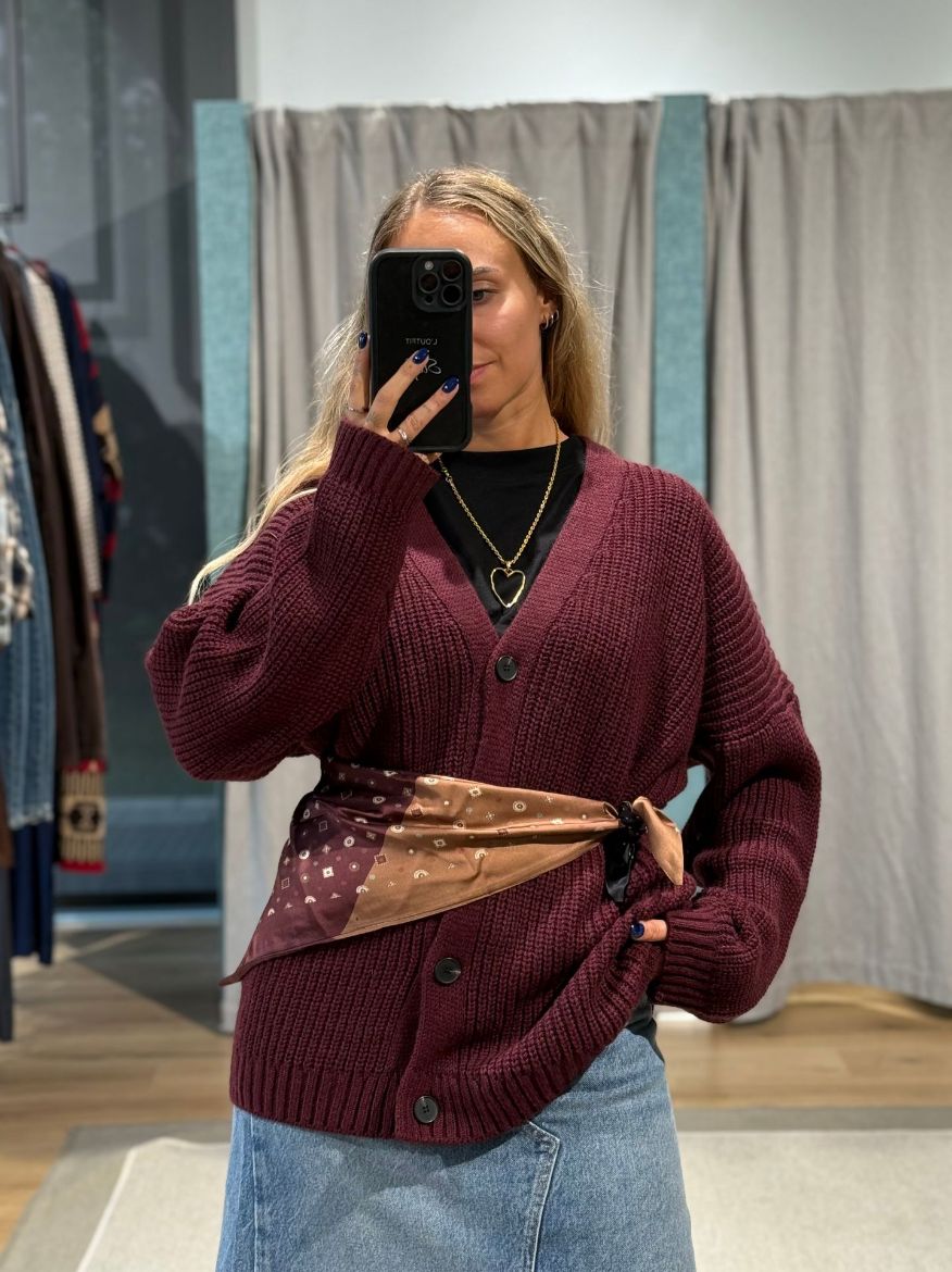 Immagine di CARDIGAN OVER IN MAGLIA - Disponibile in MARRONE, BORDEAUX