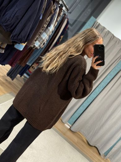 Immagine di CARDIGAN OVER IN MAGLIA - Disponibile in MARRONE, BORDEAUX