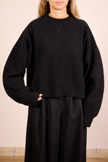 Immagine di MAGLIONE 100% LANA - Disponibile in PANNA, NERO, GRIGIO