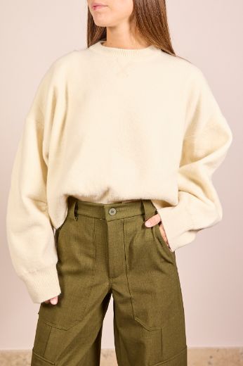 Immagine di MAGLIONE 100% LANA - Disponibile in PANNA, NERO, GRIGIO