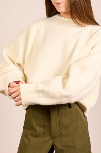 Immagine di MAGLIONE 100% LANA - Disponibile in PANNA, NERO, GRIGIO