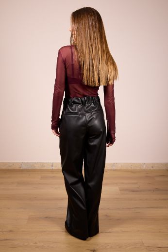 Immagine di PANTALONE DRITTO SIMILPELLE - Disponibile in NERO, BORDEAUX
