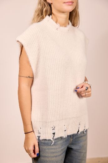 Immagine di GILET IN MAGLIA CON ROTTURE