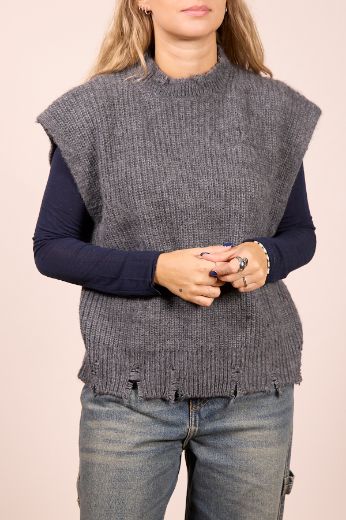 Immagine di GILET IN MAGLIA CON ROTTURE