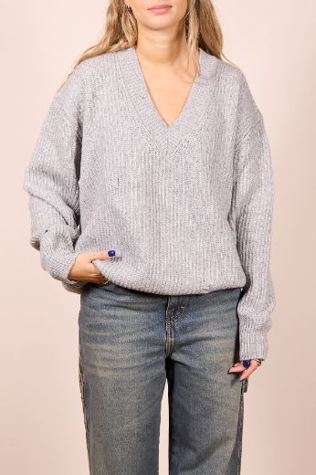 Immagine di MAGLIONE SCOLLO A V - Disponibile in GRIGIO, BORDEAUX