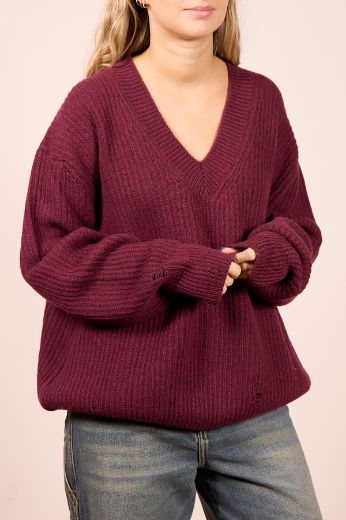 Immagine di MAGLIONE SCOLLO A V - Disponibile in GRIGIO, BORDEAUX