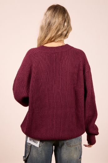 Immagine di MAGLIONE SCOLLO A V - Disponibile in GRIGIO, BORDEAUX