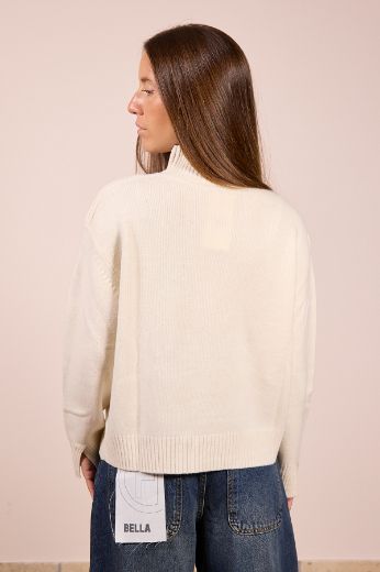 Immagine di MAGLIONE 100% LANA LUPETTO - Disponibile in PANNA, GRIGIO, GRIGIO SCURO, BLU, BEIGE