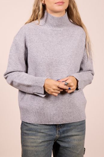 Immagine di MAGLIONE 100% LANA LUPETTO - Disponibile in PANNA, GRIGIO, GRIGIO SCURO, BLU, BEIGE