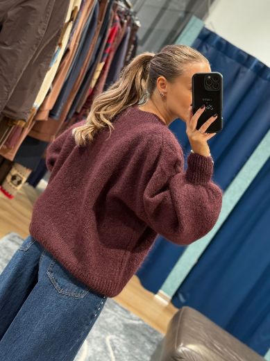 Immagine di MAGLIONE MOHAIR OVERSIZE - Disponibile in PRUGNA, MARRONE, GRIGIO