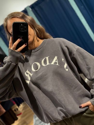 Immagine di FELPA OVER J'ADORE - Disponibile in GRIGIO, BURGUNDY