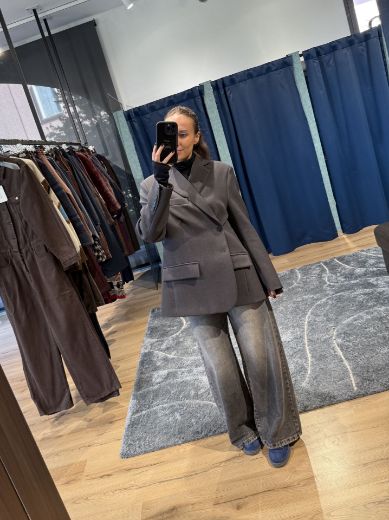 Immagine di BLAZER OVERSIZE DOPPIA CHIUSURA - Disponibile in MARRONE, GRIGIO, NERO