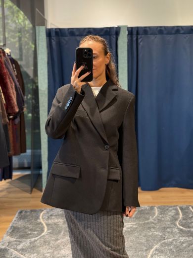 Immagine di BLAZER OVERSIZE DOPPIA CHIUSURA - Disponibile in MARRONE, GRIGIO, NERO