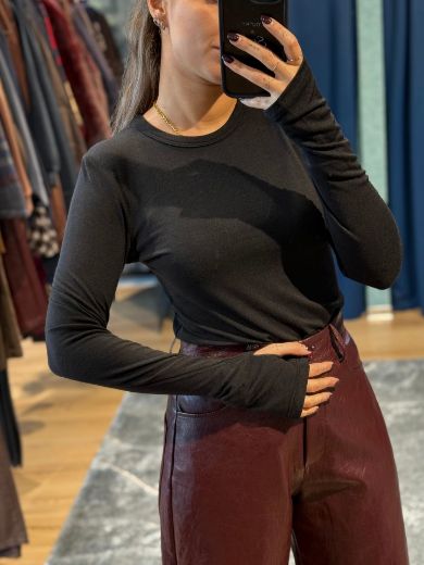 Immagine di MAGLIA LANA MODAL GIROCOLLO - Disponibile in NERO, MARRONE, GRIGIO, PANNA