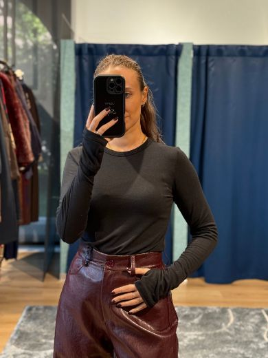 Immagine di MAGLIA LANA MODAL GIROCOLLO - Disponibile in NERO, MARRONE, GRIGIO, PANNA