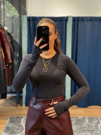 Immagine di MAGLIA LANA MODAL GIROCOLLO - Disponibile in NERO, MARRONE, GRIGIO, PANNA