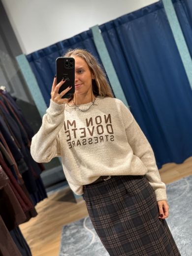 Immagine di MAGLIONE NO STRESS - Disponibile in PANNA, MARRONE, BORDEAUX, GRIGIO, BEIGE