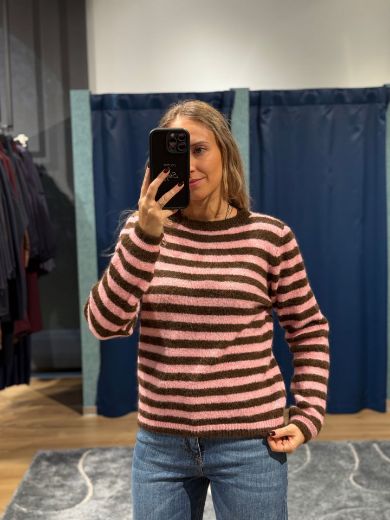 Immagine di MAGLIONE RIGHE - Disponibile in FUXIA/MARR, AZZ/MARR, ROSSO/MARR, BEIGE/MARR, BORD/MARR, AZZ/BORD, VERDE/MARR, GIALLO/MARR