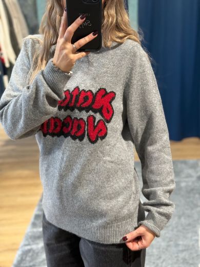 Immagine di MAGLIONE NATALE IN VACANZA - Disponibile in ROSSO, GRIGIO