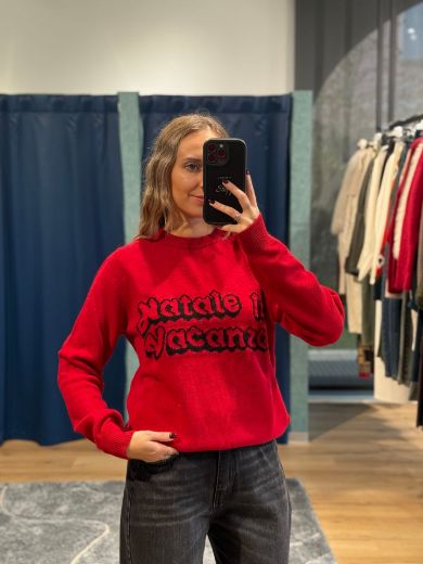 Immagine di MAGLIONE NATALE IN VACANZA - Disponibile in ROSSO, GRIGIO