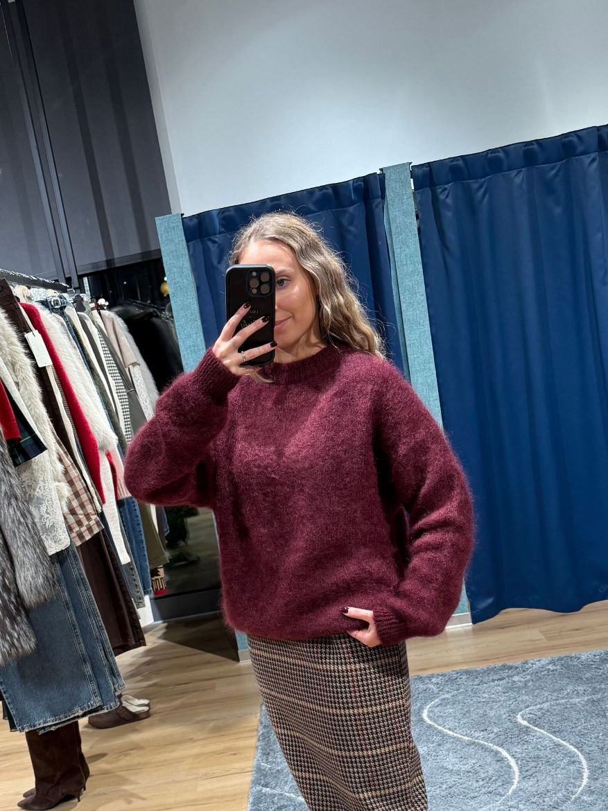 Immagine di MAGLIONE OVERSIZE MOHAIR - Disponibile in BORDEAUX, NERO