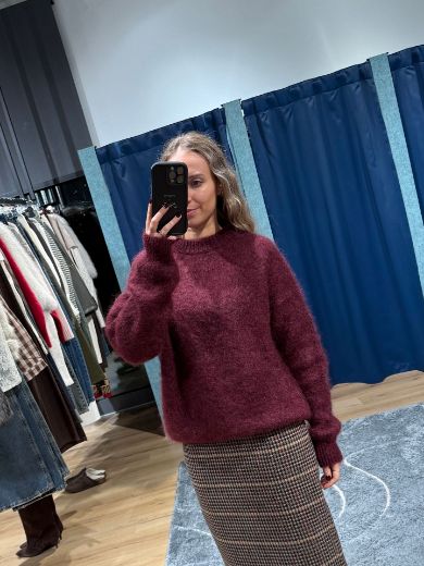 Immagine di MAGLIONE OVERSIZE MOHAIR - Disponibile in BORDEAUX, NERO