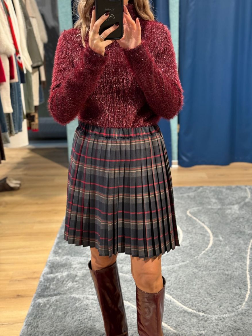 Immagine di GONNA PLISSE' TARTAN GREY