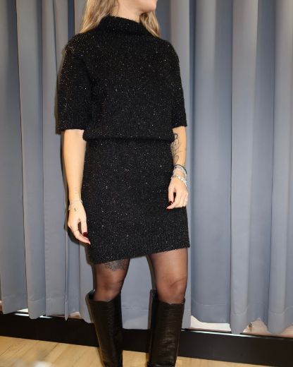 Immagine di ABITO LUREX COLLO VULCANO - Disponibile in NERO, MARRONE