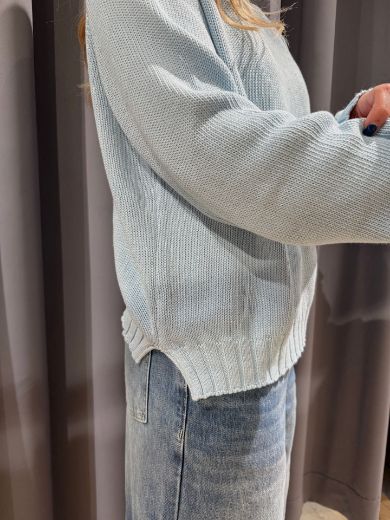 Immagine di MAGLIA COSTE - Disponibile in PANNA, BLU, AZZURRO, GIALLO, VERDE MILITARE, TIFFANY, ROSA