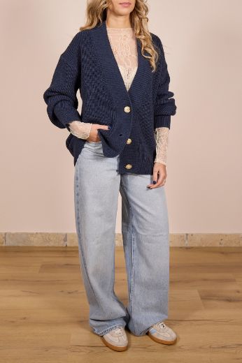 Immagine di CARDIGAN OVER - Disponibile in PANNA, BLU, NERO