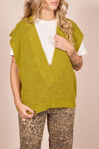 Immagine di GILET MAXI SCOLLO - Disponibile in PANNA, OLIO, BLU