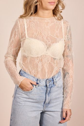 Immagine di MAGLIA PIZZO - Disponibile in PANNA, NERO, MORO, BIANCO