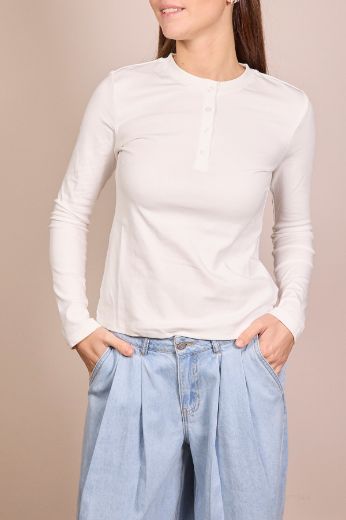 Immagine di MAGLIA MANICA LUNGA BOTTONI - Disponibile in VERDE, ROSA, NERO, MARRONE, BLU, BIANCO