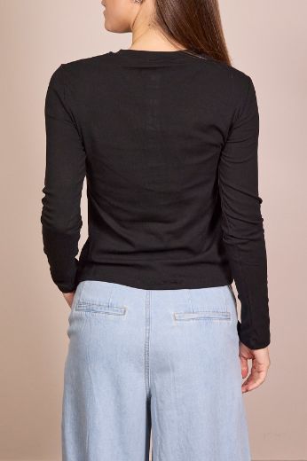 Immagine di MAGLIA MANICA LUNGA BOTTONI - Disponibile in VERDE, ROSA, NERO, MARRONE, BLU, BIANCO