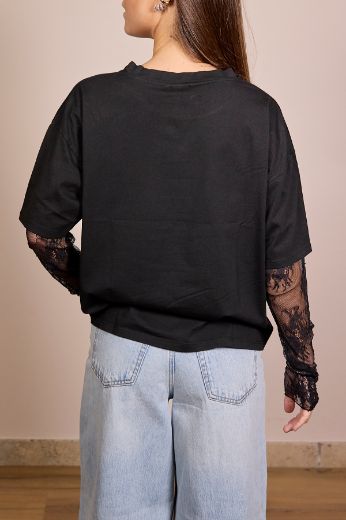 Immagine di T-SHIRT MANICA PIZZO