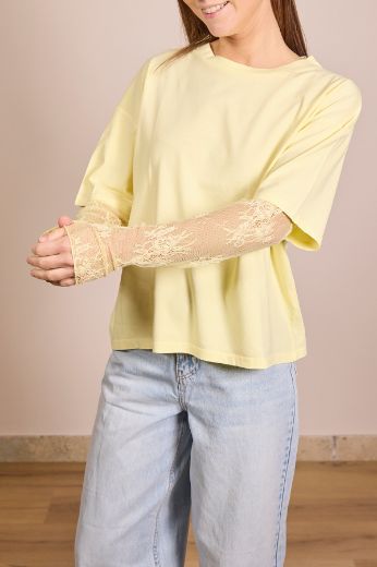 Immagine di T-SHIRT MANICA PIZZO