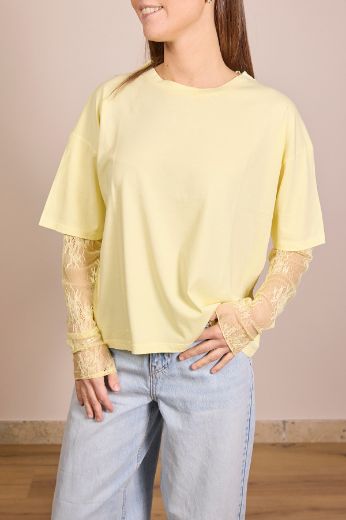 Immagine di T-SHIRT MANICA PIZZO
