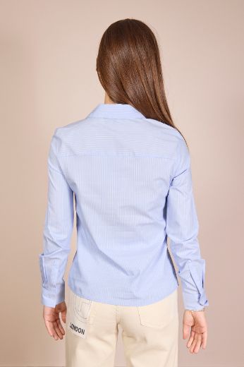 Immagine di CAMICIA SOPHIE - Disponibile in AZZURRO/RIGHE, BIANCO