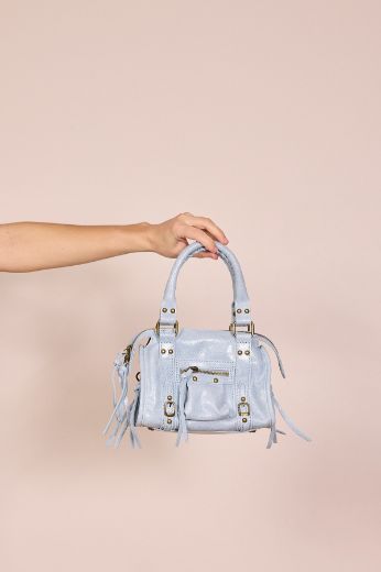 Immagine di MINI CITY BAG IN PELLE - Disponibile in VERDE MILITARE, MORO, AZZURRO