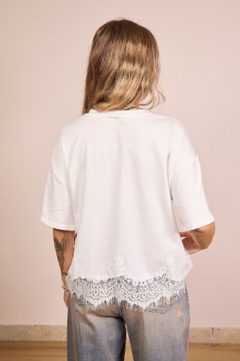 Immagine di T-SHIRT RASO E PIZZO