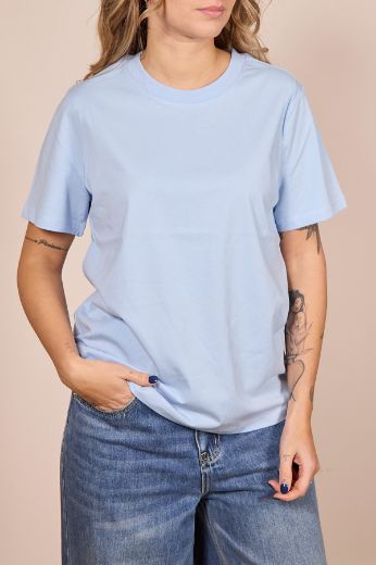 Immagine di T-SHIRT RIA COTONE ORGANICO - Disponibile in BEIGE, BIANCO, ROSA, VERDE, AZZURRO, MARRONE, FUCSIA, NERO, BLU, VERDE BOSCO, VERDE MILITARE, BORDEAUX, GIALLO, ROSSO